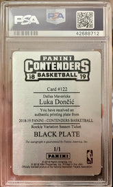 2018 Panini Contenders Luka Doncic #122 PSA Auth 10 Rookie Auto Plate #1/1
